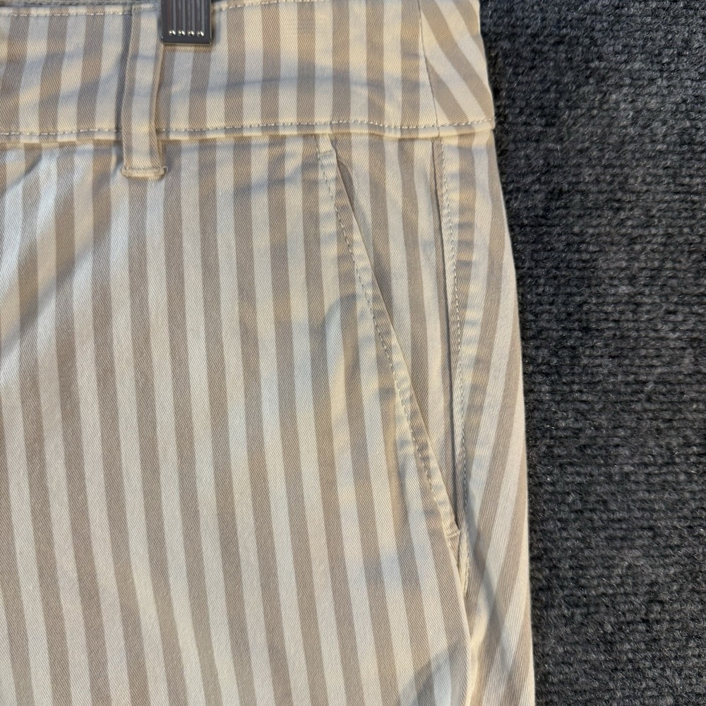 LOFT Outlet Bermuda Shorts Womens 8 Beige White Striped Stretch Mid Rise 11" - Picture 8 of 12